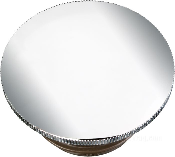 Bouchon de réservoir »Low Profile«; adaptable à FL(H) 1983-1984, FX 1983-1985, Softail 1984-1999; filetage à gauche; aluminium, chromé; Ø 67 mm; sans aération; poids brut: 107 g