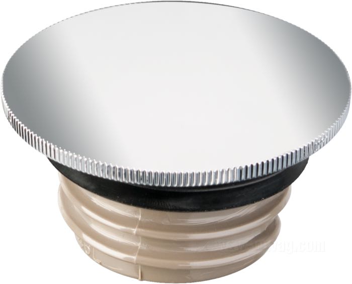 Bouchon de réservoir »Low Profile«; adaptable à FL(H) 1983-1984, FX 1983-1985, Softail 1984-1999; filetage à gauche; aluminium, chromé; Ø 67 mm; sans aération; poids brut: 107 g