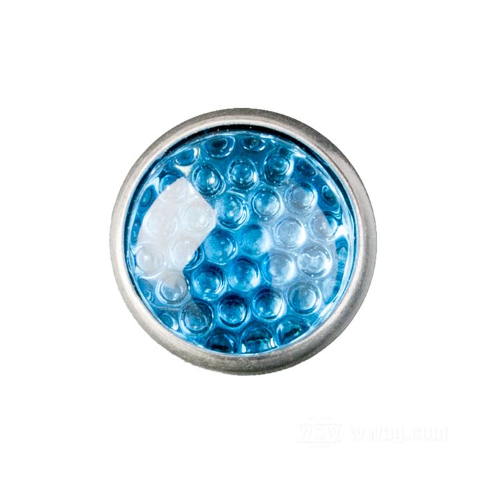 Reflector »Glo-Brite Saddlebag« by Red Fox; glass / steel / aluminum, light blue; length: 22.5 mm; Ø 25 mm; thread: #12-24; with nut and lockwasher; USA; gross weight: 18 g