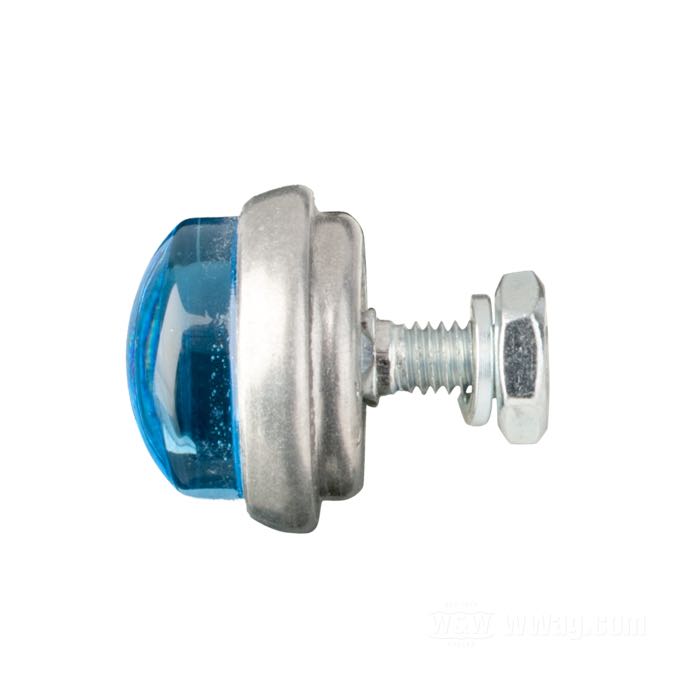 Reflector »Glo-Brite Saddlebag« by Red Fox; glass / steel / aluminum, light blue; length: 22.5 mm; Ø 25 mm; thread: #12-24; with nut and lockwasher; USA; gross weight: 18 g