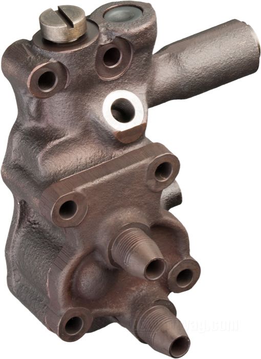 Ölpumpe von Cannonball; passend für Knucklehead und Panhead →1952; Gusseisen, parkerisiert; ersetzt OEM HD 26201-41 und 26201-48; Deutschland; Bruttogewicht: 1.05 kg