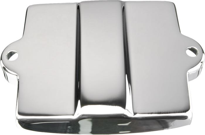 Batteriedeckel; für Horseshoe Öltanks; passend für Big Twin 1936-1964; Stahl, verchromt; B x H x T: 149 x 18 x 107 mm; ersetzt OEM HD 66373-36; Bruttogewicht: 204 g
