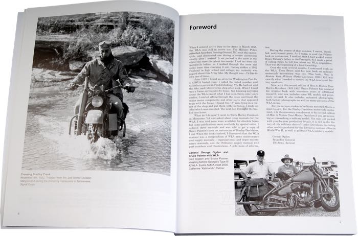 Book »How to Restore your Military Harley-Davidson«; fits WLA, WLC, UA, ELC, XA models; paper, 2nd Edition; width x height: 21.5 x 27.5 cm; by Bruce Palmer III; softcover; black and white; 464 pages; English; ISBN: 9780990620617 ; gross weight: 1.59 kg