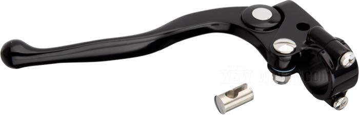 Hand clutch control »Classic« by Kustom Tech; aluminum forged, black; for Bowden cable; for handlebar Ø: 1 ”; Italy; gross weight: 218 g
