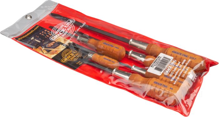 Set di cacciaviti »Mechanics« di Grace USA; acciaio cromo-vanadium / legno duro, brunito; 6 pezzi; con astuccio vinile; U.S.A.; peso lordo: 531 g