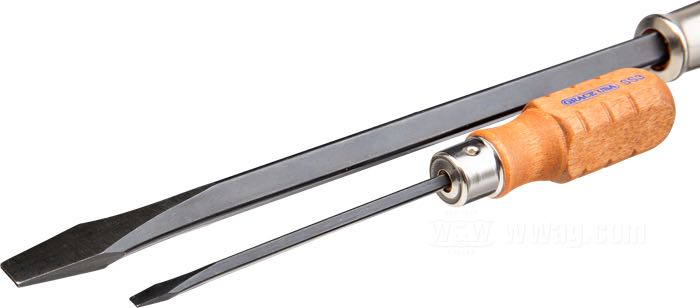 Set di cacciaviti »Mechanics« di Grace USA; acciaio cromo-vanadium / legno duro, brunito; 6 pezzi; con astuccio vinile; U.S.A.; peso lordo: 531 g