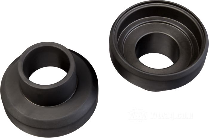 Steering head cups; for Tapered roller bearing; fits Big Twin 4-speed 1936-1986, Servi-car 1958-1973, FXST 1984-1988; for cast neck frames; steel, parkerized; replaces OEM HD 48311-60; gross weight: 404 g