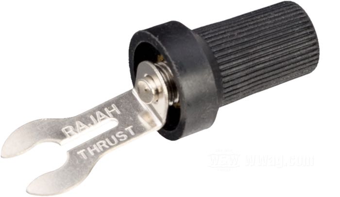 Anschlussklemme »Gabel-Öffnung« von Brillman; für 7 mm Zündkabel; zum Verschrauben; Messing, Kunststoff, vernickelt; Länge: 47 mm; USA; Bruttogewicht: 8 g