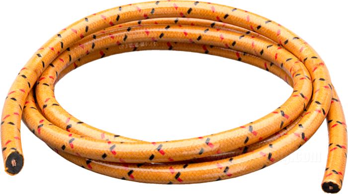 Ignition wire »Vintage« by Brillman; copper / PVC, tan; Ø 7 mm; tracer: black / red; copper core; USA; gross weight: 60 g