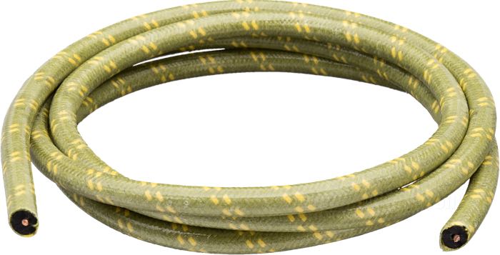 Ignition wire »Vintage« by Brillman; copper / PVC, green; Ø 7 mm; tracer: yellow; copper core; USA; gross weight: 60 g