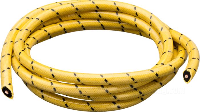 Ignition wire »Vintage« by Brillman; copper / PVC, yellow; Ø 7 mm; tracer: black; copper core; USA; gross weight: 60 g