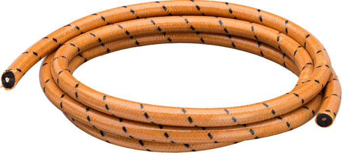 Ignition wire »Vintage« by Brillman; copper / PVC, orange; Ø 7 mm; tracer: black; copper core; USA; gross weight: 60 g