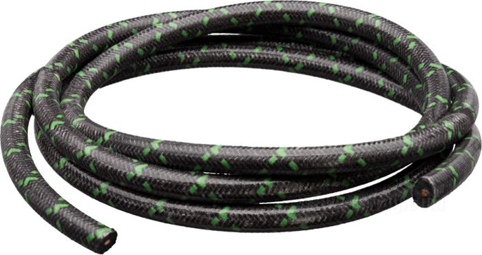 Ignition wire »Vintage« by Brillman; copper / PVC, black; Ø 7 mm; tracer: green; copper core; USA; gross weight: 60 g