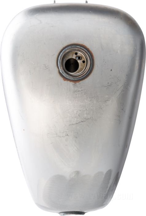 Gas tank »King«; fits Sportster 1995-2003; steel, bare; volume: 11.7 l; required gas cap: 1 x vented / screw-in 1983→; required petcock: M22 x 1; required petcock: M22 x 1; with rubber mounts; gross weight: 4.87 kg