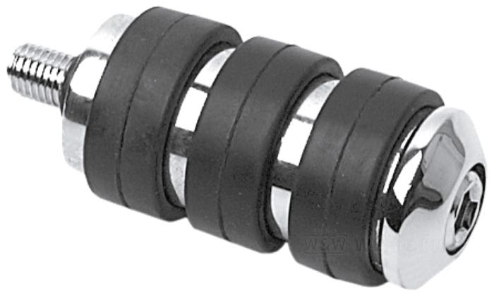 Pedale cambio »Iso Pegs« di Kuryakyn; gomma, cromato; filettatura: 5/16”-24; peso lordo: 160 g