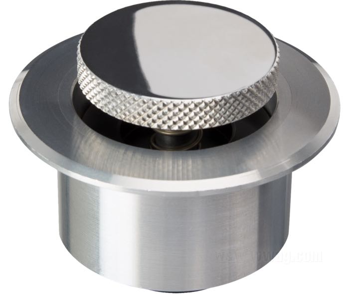 Bouchon de réservoir »Mini Pop-up« de Tolle; à souder; aéré, bouchon en aluminium poli, adaptateur à souder en aluminium; diam. extér. du flanc: 69.6 mm; bouchon diam. extér.: 42 mm; poids brut: 130 g