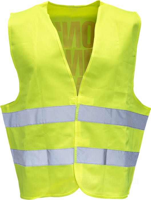 Gilè di sicurezza »Dont Panic!« di W&W Cycles; tessuto poliestere, giallo segnale; XL/XXL; peso lordo: 152 g