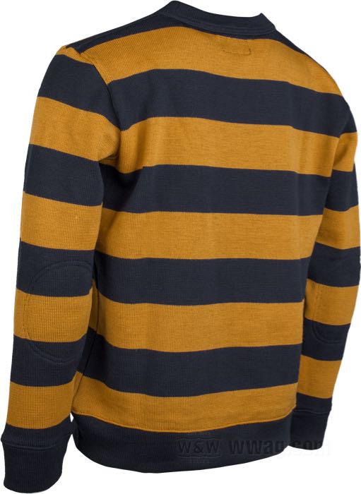 Sweater »Naval Crew« de Dehen; tricotage de laine, bleu foncé / vieil or; taille: S; USA; poids brut: 730 g