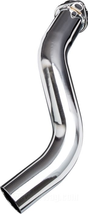Header pipe by The GasBox; fits Shovelhead 1966-1969; steel, chrome-plated; header Ø: 1-3/4”; position: rear; replaces OEM HD 65493-66; USA; gross weight: 490 g