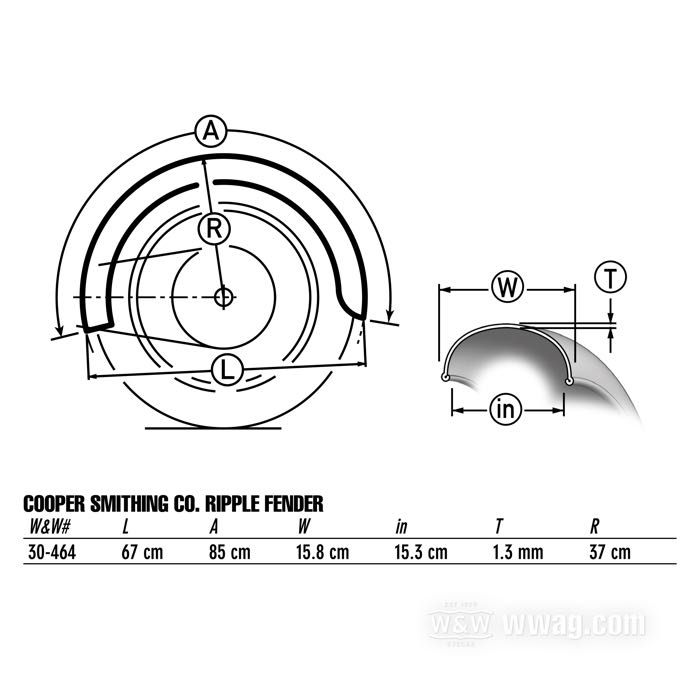 Parafango »Ripple« di Cooper Smithing Co.; per ruoti 16