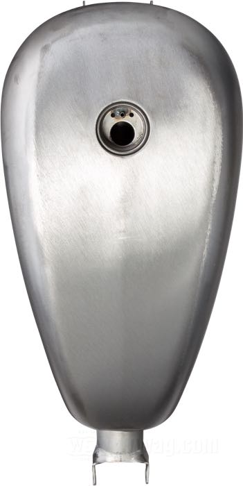Gas tank »King«; fits Sportster 2004-2006; steel, bare; volume: 12.5 l; required gas cap: 1 x vented / screw-in 1983→; required petcock: M22 x 1; required petcock: M22 x 1; gross weight: 5.97 kg