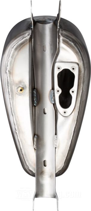 Gas tank »King«; fits Sportster 2007-2020; steel, bare; volume: 12.5 l; required gas cap: 1 x vented / screw-in 1983→; required petcock: none - uses in-tank pump; required petcock: none - uses in-tank pump; gross weight: 5.88 kg