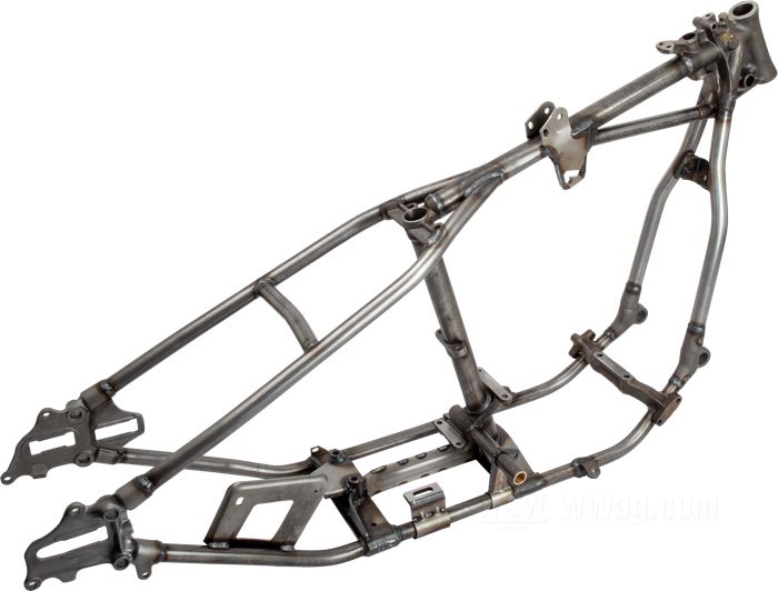 Telaio rigido »Wishbone« di VG Classic Frames & Parts; atto per Panhead inizi 1954; acciaio / ghisa sferoidale, naturale, senza blocchetti di montaggio per il Clacson; rake: 30 °; rimpiazza OEM HD 47000-40A; Paesi Bassi; peso lordo: 37 kg