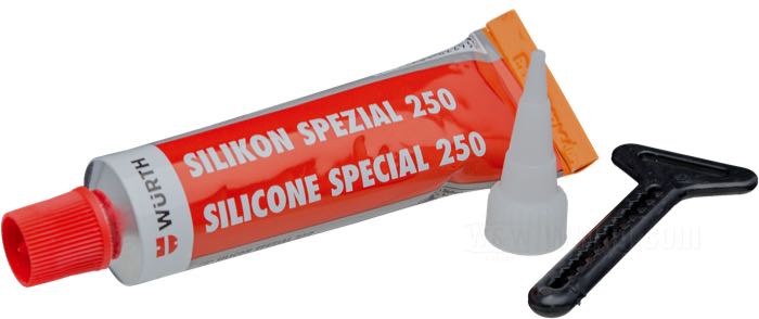 Dichtungsmittel »250« von Würth; Silikon, rot; bis 250° C; 70 ml; Deutschland; Bruttogewicht: 100 g