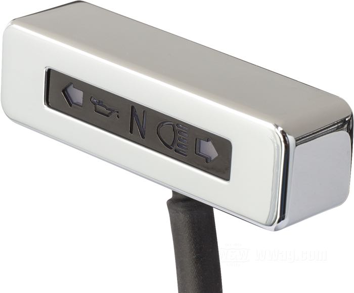Unité de voyants de contrôle »Beta« de Daytona; alu billet / acier inox, chromé; L x L x H: 47 x 14 x 12 mm; 12 V; avec 2 vis; poids brut: 67 g