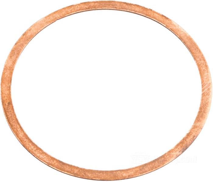 Rondella di tenuta di The Cyclery; per corpo aspirazione; atto per 74” DCA/DCB 1923-1924, modelli 74” 1925-1929; rame; Ø int. x Ø est.: 53.8 x 60 mm, spessore: 0.7 mm; Germania; peso lordo: 5 g