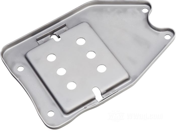 Base plate »Standard«; for Battery; for Horseshoe oil tanks; fits Big Twin 1936-1964; steel, parkerized; W x H x D: 161 x 22 x 240 mm; replaces OEM HD 62575-36; gross weight: 772 g