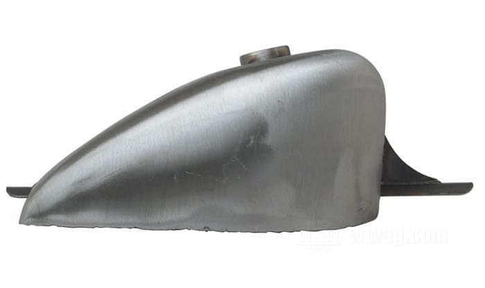 Gas tank »King Sportster«; steel, bare; volume: 13.2 l; required gas cap: cam-style 1955-1982; required petcock: 3/8” NPT or 2 x 1/4” NPT; gross weight: 4.82 kg