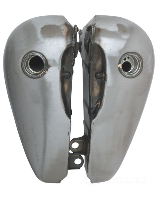 Depósito de gasolina »Flatside Fat Bob 3.5 gal«; apropiado para Softail 1984-1999; acero; volumen: 13 l; tapón necesario: screw-in 1983→; grifo de gasolina necesario: M22 x 1; reemplaza OEM HD 61426-85 y 61218-85; peso bruto: 7.74 kg