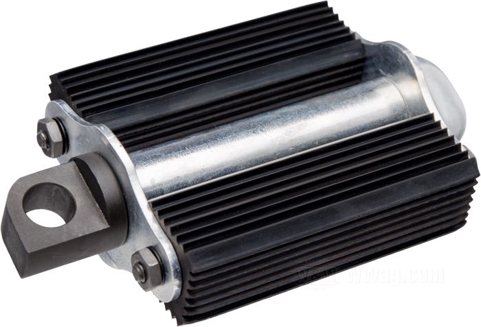 Kickerpedal »Bicycle Style« von CMS; passend für Modelle 1936-1962; Stahl / Gummi, schwarze Gummis, im ZnNi-Verfahren kadmierte Endplatten und Mittelrohr, parkerisierte Bolzen und Muttern; ersetzt OEM HD 33175-16 und 2091-16; USA; Bruttogewicht: 462 g