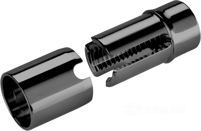 Adapter »Bullet 1000« von Kellermann; für Blinker; für OEM-Lenkerarmaturen; passend für Sportster 1988-2020, FXR 1988→, Dyna 1991→, Softail 1988→, FLSTS 1997-2003 (nicht FXSTDSE); Edelstahl, schwarz; Gewinde: M8 / 5/16”-24; Bruttogewicht: 11 g