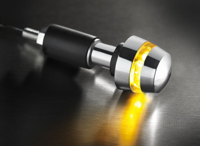 Clignotant »BL 2000« de Kellermann; aluminium / verre acrylique, chromé; Ø 28 mm; type ampoule: LED; cabochon: très foncé; 12 V; homologué E13; Allemagne; poids brut: 156 g