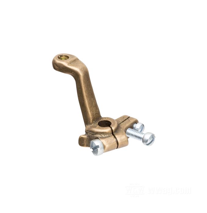 Leva; para Eje de mariposa; apropiado para Big Twin Flatheads 1937-1940, todas las Flathead 1941-1948; bronce, natural; alto: 38 mm; para carburadores Linkert serie M; con tornillos; reemplaza OEM HD 1238-37 y 27252-37; peso bruto: 35 g