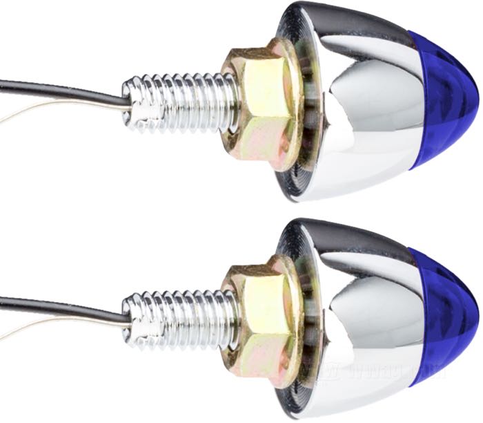 Illuminazione targa »Star Caps«; vetro acrilico / acciaio, blu; lunghezza: 35 mm; Ø 19 mm; filettatura: M6; peso lordo: 50 g