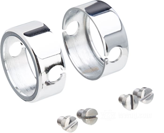 Anillo de sostén de Colony; para Puño giratorio; apropiado para modelos con horquilla 1949-1953; acero; con tornillos; reemplaza OEM HD 56235-47 y 56240-47; EE. UU.; peso bruto: 54 g