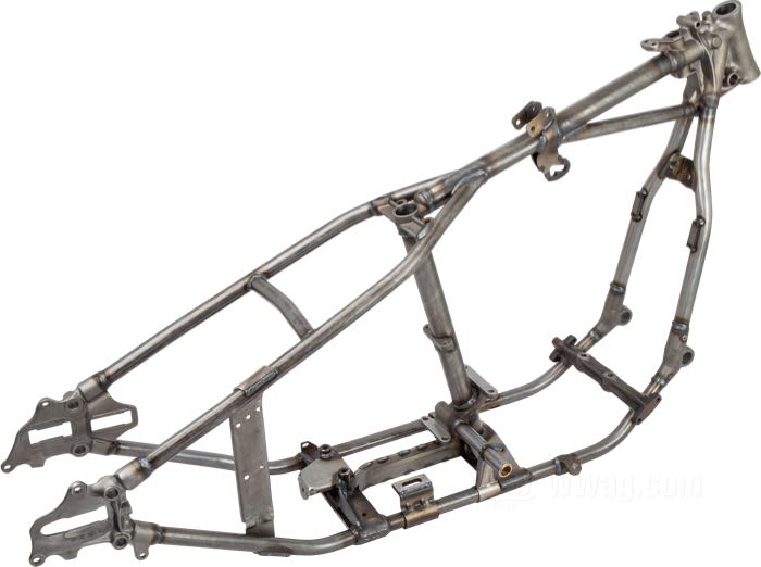 Telaio rigido »Wishbone« di VG Classic Frames & Parts; atto per Panhead 1949-1951; acciaio / ghisa sferoidale, naturale; rake: 30 °; rimpiazza OEM HD 47000-40A; Paesi Bassi; peso lordo: 37 kg