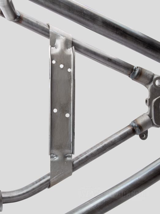 Telaio rigido »Wishbone« di VG Classic Frames & Parts; atto per Panhead 1949-1951; acciaio / ghisa sferoidale, naturale; rake: 30 °; rimpiazza OEM HD 47000-40A; Paesi Bassi; peso lordo: 37 kg