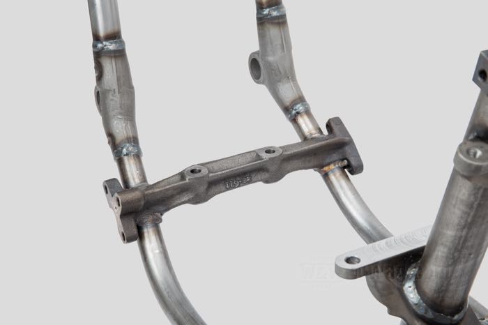 Telaio rigido »Wishbone« di VG Classic Frames & Parts; atto per Panhead 1949-1951; acciaio / ghisa sferoidale, naturale; rake: 30 °; rimpiazza OEM HD 47000-40A; Paesi Bassi; peso lordo: 37 kg