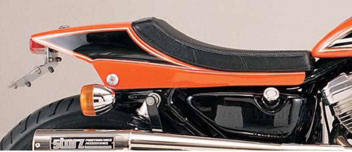Kit de montaje »XR Dirt Track« de Storz; para Kit guardabarro; apropiado para Sportster 1994-2003; aluminio macizo / acero, con piloto trasero; peso bruto: 1.73 kg