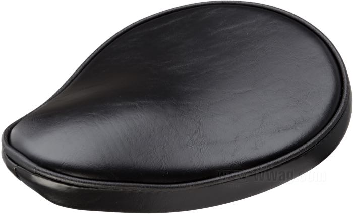 Solo seat »Small« by Le Pera; synthetic leather, black, smooth; L x W x H: 335 x 245 x 35 mm; with piping; distance of springs or mounting bolts: 158 mm; with universal nose bracket, bolt, 3 nuts; USA; gross weight: 1.89 kg