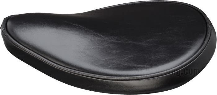 Solo seat »Small« by Le Pera; synthetic leather, black, smooth; L x W x H: 335 x 245 x 35 mm; with piping; distance of springs or mounting bolts: 158 mm; with universal nose bracket, bolt, 3 nuts; USA; gross weight: 1.89 kg