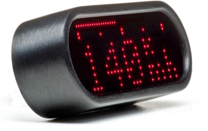 Instrumento multifuncional »Motoscope Mini« de motogadget; aluminio macizo, anodizado negro; L x A x F: 59 x 21.5 x 13 mm; 12 V; con sensor Reed; con la homologación nacional de Alemania; Alemania; peso bruto: 260 g