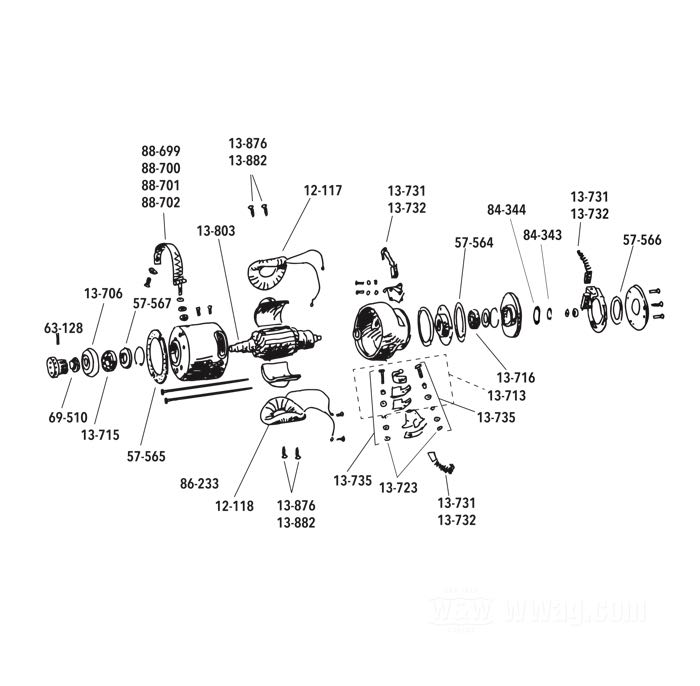 Ersatzteile für 32E und 52 Generatoren (Gleichstrom-Lichtmaschinen)