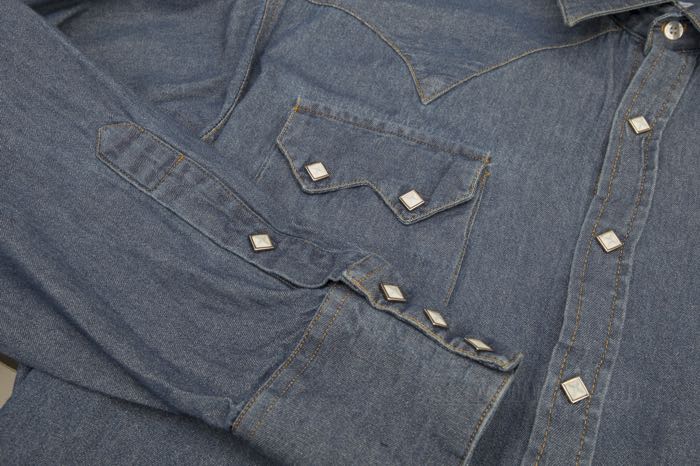 Hemd »Western Stonewashed Denim« von Rockmount; Baumwolle, blau; Größe: S; USA; Bruttogewicht: 480 g