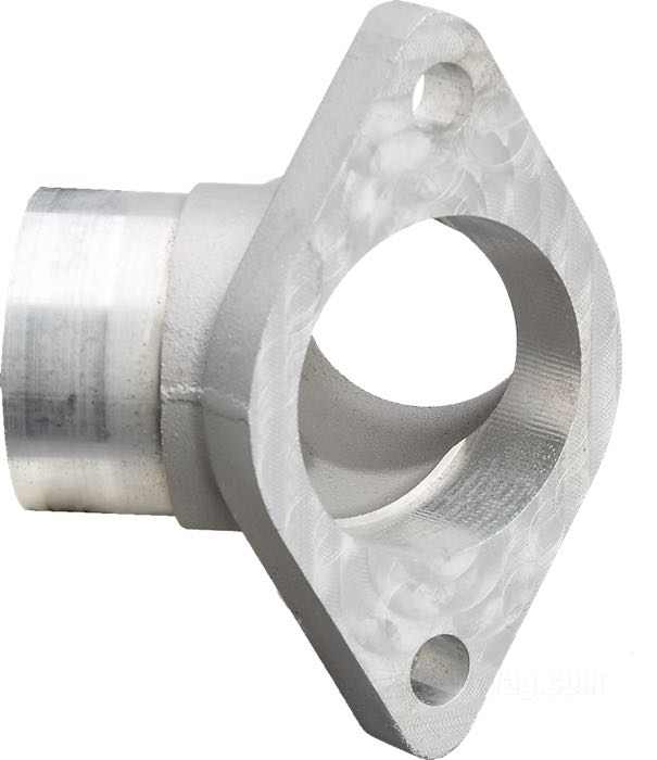 Collettore d'aspirazione di Cannonball; atto per Flatheads U e WLDR 1937→; alluminio fuso, come colato, distanza fori di fissaggio del carburatore: 70 mm; per carburatori Bendix e Keihin a farfalla; Germania; peso lordo: 160 g
