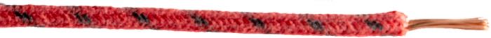 Electric wire; copper / PVC, red, cotton braided; tracer: black; 1.75 sq mm; gross weight: 18 g